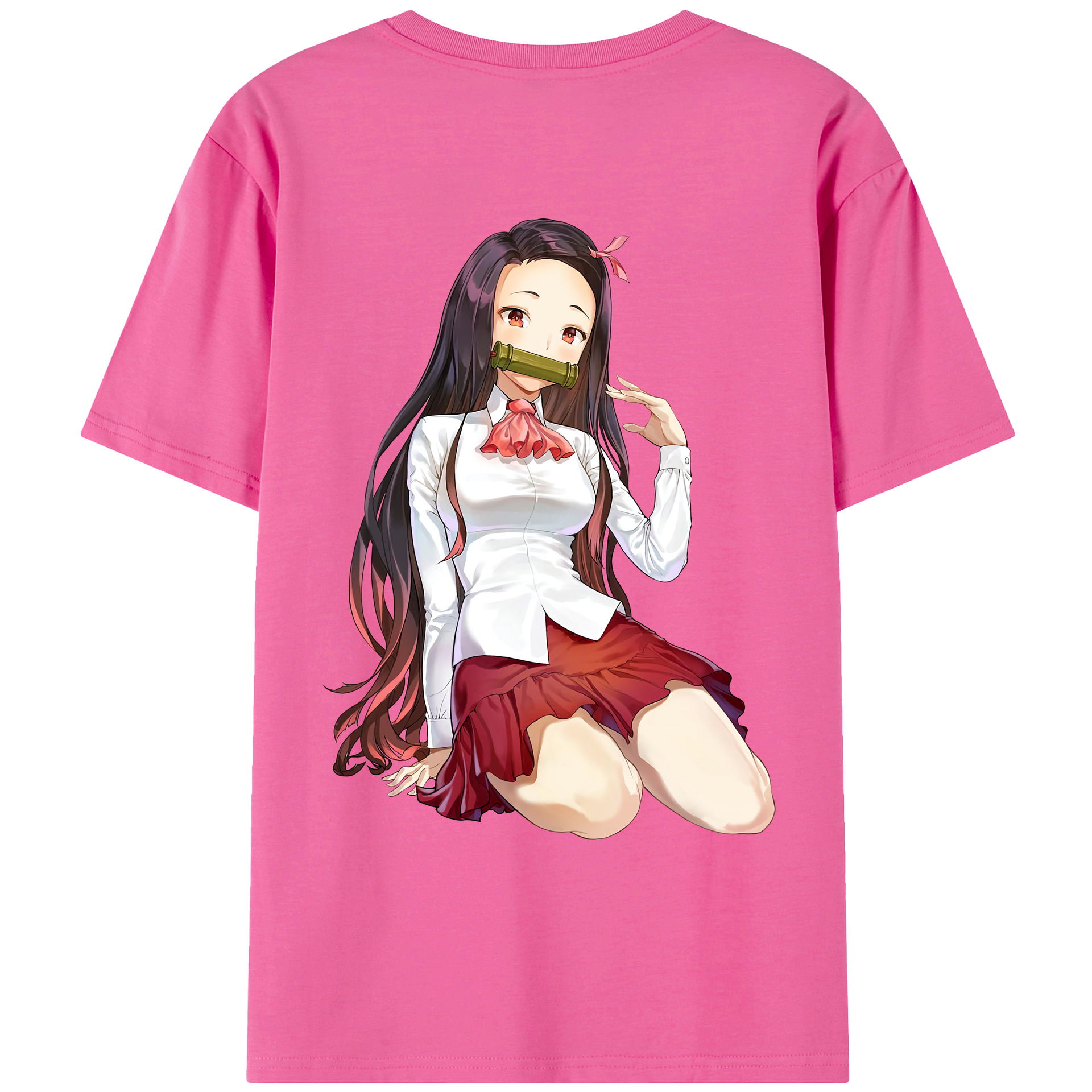 （画像用） 鬼滅の刃（きめつのやいば）竈門 禰󠄀豆子／かまど ねずこ Kamado Nezuko レディース半袖Tシャツ(バックプリント)